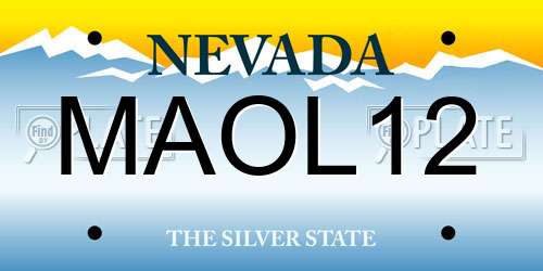 MAOL12 Nevada License Plate
