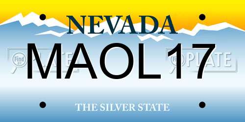 MAOL17 Nevada License Plate