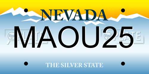 MAOU25 Nevada License Plate