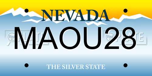 MAOU28 Nevada License Plate