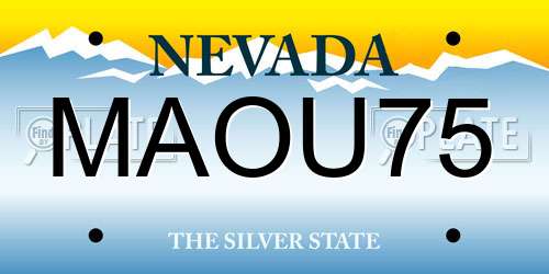 MAOU75 Nevada License Plate