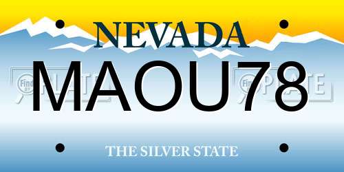MAOU78 Nevada License Plate