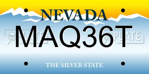 MAQ36T Nevada License Plate