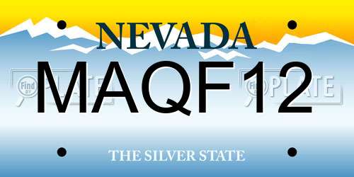 MAQF12 Nevada License Plate