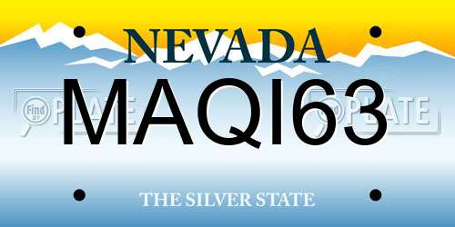 MAQI63 Nevada License Plate