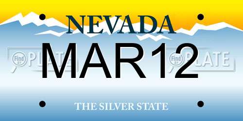 MAR12 Nevada License Plate