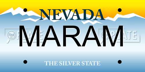 MARAM Nevada License Plate
