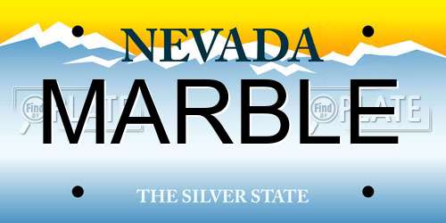 MARBLE Nevada License Plate