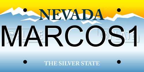 MARCOS1 Nevada License Plate
