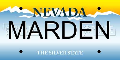 MARDEN Nevada License Plate