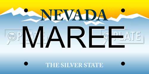 MAREE Nevada License Plate