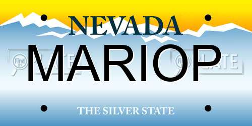 MARIOP Nevada License Plate