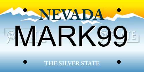 MARK99 Nevada License Plate