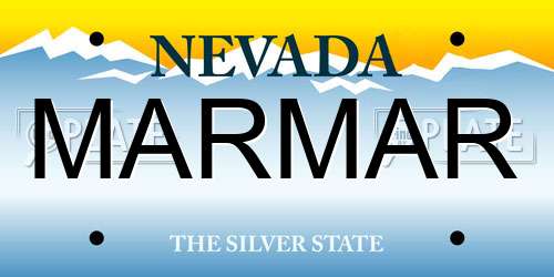 MARMAR Nevada License Plate