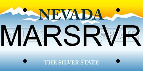 MARSRVR Nevada License Plate