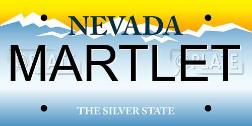 MARTLET Nevada License Plate