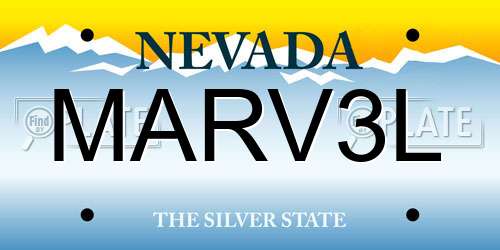 MARV3L Nevada License Plate