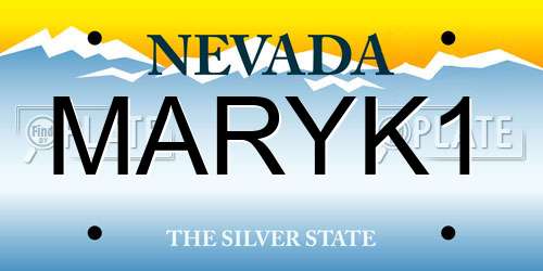 MARYK1 Nevada License Plate