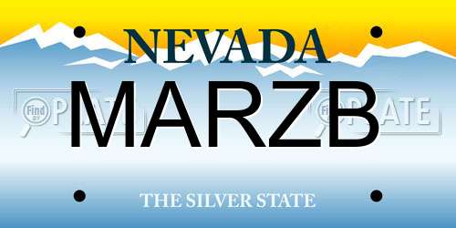 MARZB Nevada License Plate