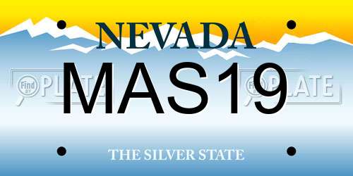 MAS19 Nevada License Plate