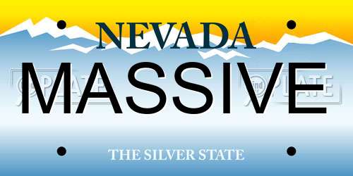MASSIVE Nevada License Plate
