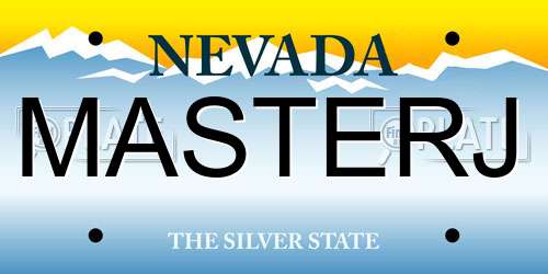 MASTERJ Nevada License Plate