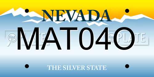 MAT04O Nevada License Plate