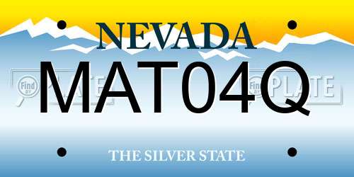 MAT04Q Nevada License Plate