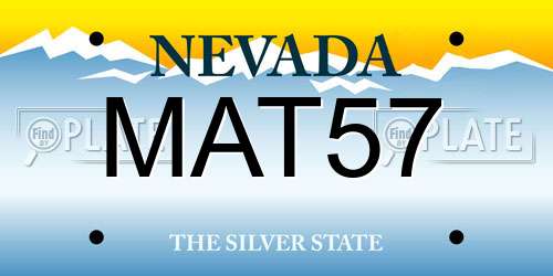 MAT57 Nevada License Plate