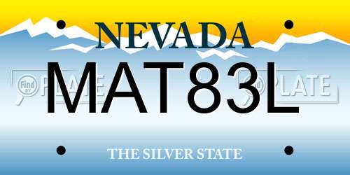 MAT83L Nevada License Plate