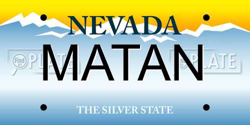 MATAN Nevada License Plate
