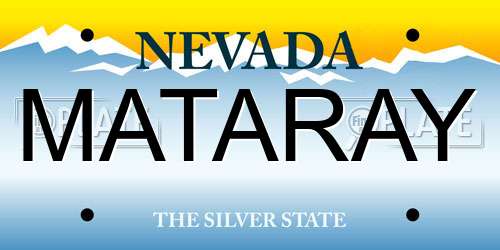 MATARAY Nevada License Plate