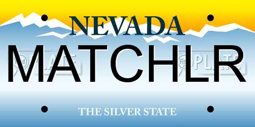 MATCHLR Nevada License Plate