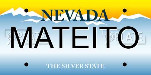 MATEITO Nevada License Plate