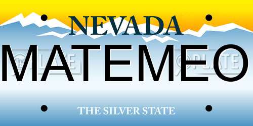 MATEMEO Nevada License Plate