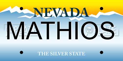 MATHIOS Nevada License Plate