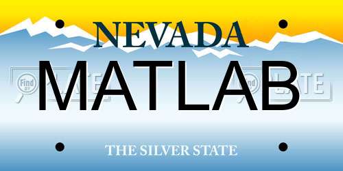 MATLAB Nevada License Plate