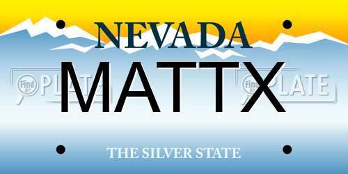 MATTX Nevada License Plate