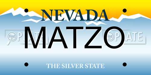 MATZO Nevada License Plate