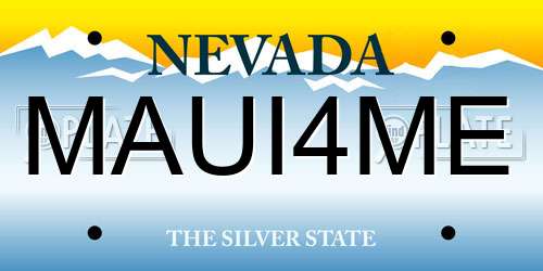 MAUI4ME Nevada License Plate