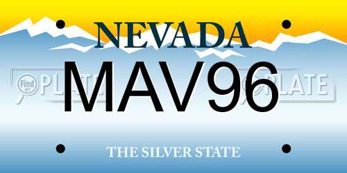 MAV96 Nevada License Plate