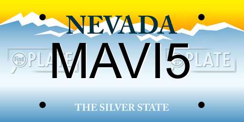 MAVI5 Nevada License Plate
