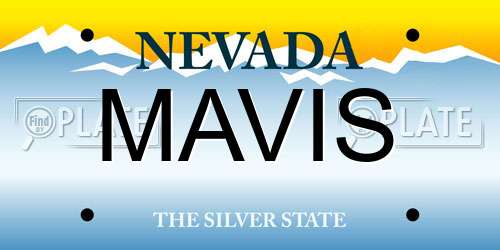 MAVIS Nevada License Plate