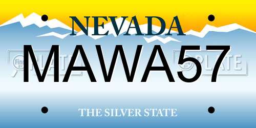 MAWA57 Nevada License Plate