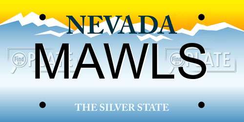 MAWLS Nevada License Plate