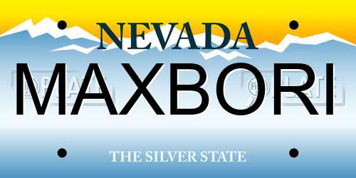 MAXBORI Nevada License Plate
