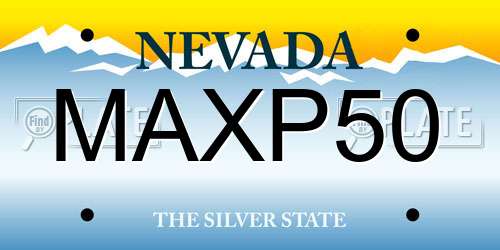 MAXP50 Nevada License Plate