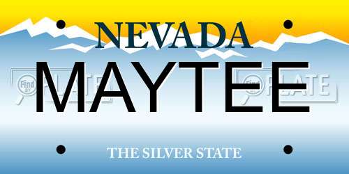MAYTEE Nevada License Plate