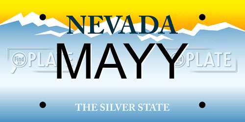 MAYY Nevada License Plate