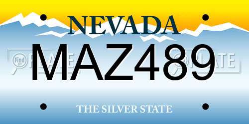 MAZ489 Nevada License Plate